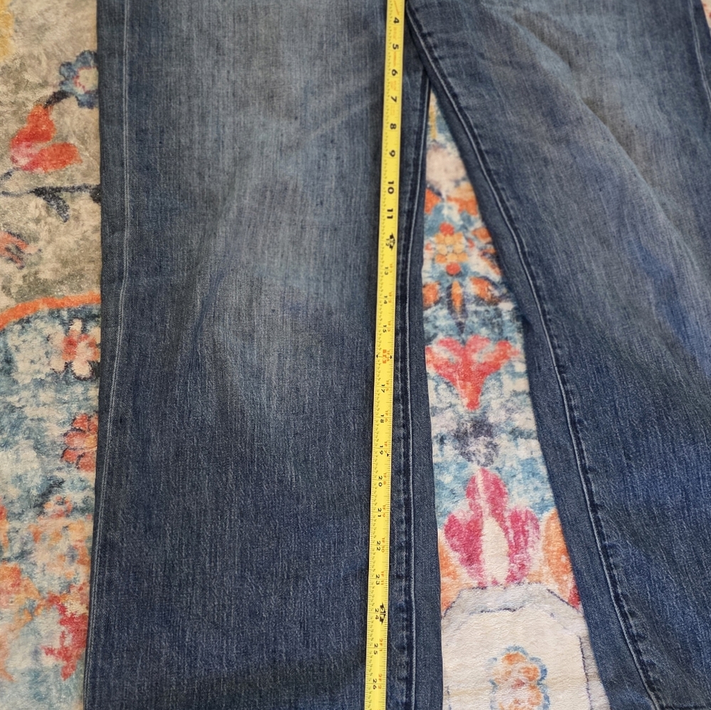 Pilcro Wide Leg trouser Jeans in Medium Blue Wash flattering fit - Picture 5 of 6